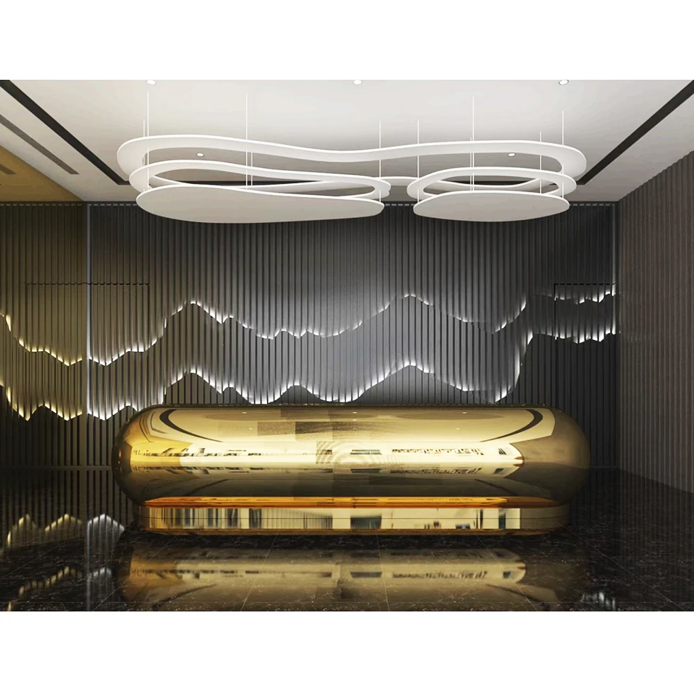 High Quality Champagne Gold Interior Partition Contemporary Room Dividers for 5 Star Hotel