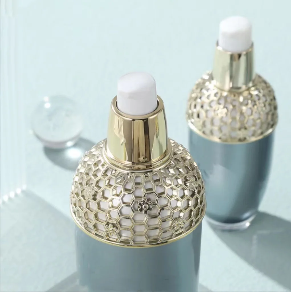 Custom logo luxurious High-grade luxury cosmetic bottles court retro acrylic cosmetic bottle and jar cosmetic container package