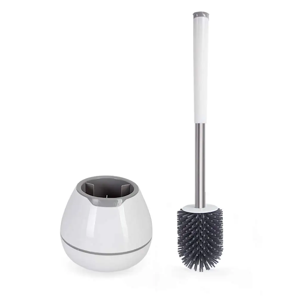 Amazon B5 Best Bathroom Toilet Silicone Cleaning Brush Set Silicone Bristles With Tweezers And Holder Cleaning Stand For Toilet