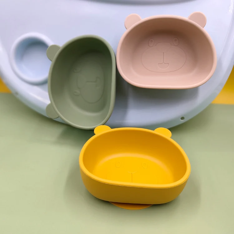 2022 новый дизайн, детская силиконовая чаша на присоске, без БФА, детская тренировочная чаша для ложек
