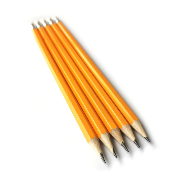 Shenzhen Yellow Colored Body Wood Pencils with Eraser Topper