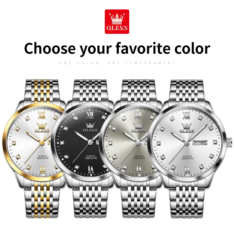 OLEVS 2943 Watch Men Special Dial Stainless Steel Strap with 3ATM Waterproof Luxury Watch Watches