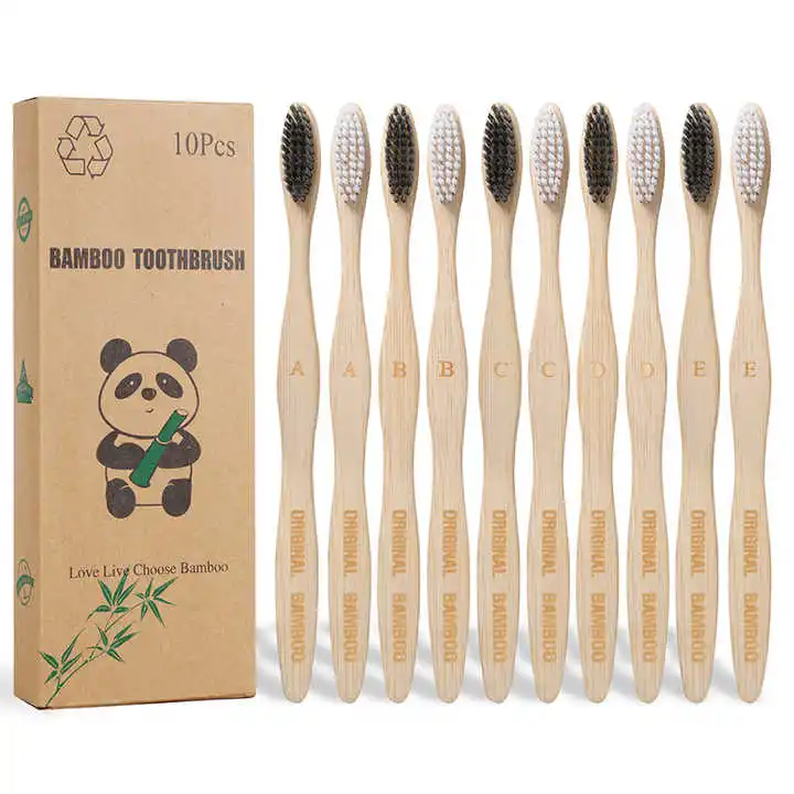 Free Sample Custom Wholesale Biodegradable Soft Wooden Toothbrush Charcoal Bamboo Toothbrush suppliers 2024