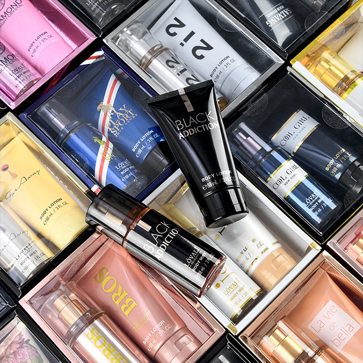Luxury fragrance 88ML body mist spray and lotion mini size & gift sets designer cheap perfume gift sets for men