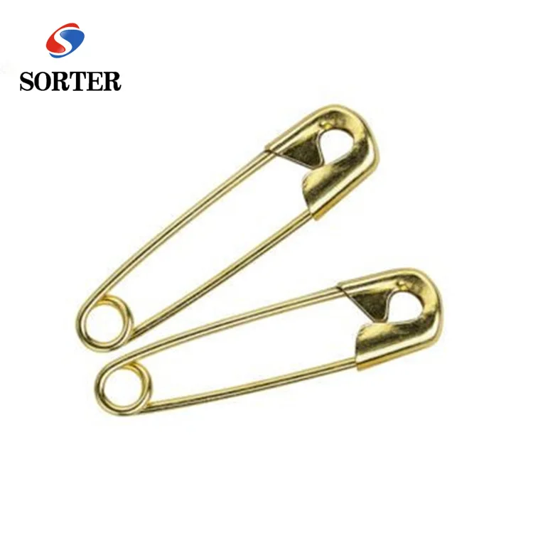 gold decorative 19mm u safety pins
