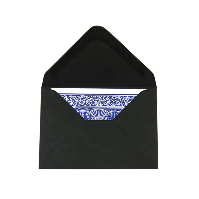 
Fancy rose gold foil inside printed custom size black card sleeve gift packaging paper envelope 
