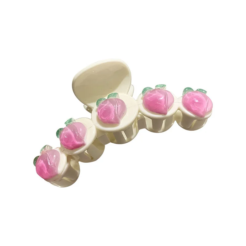 New Products 2022 Popular Women Girl Hair Accessories Acrylic Sweet Transparent Peach Hair Claw