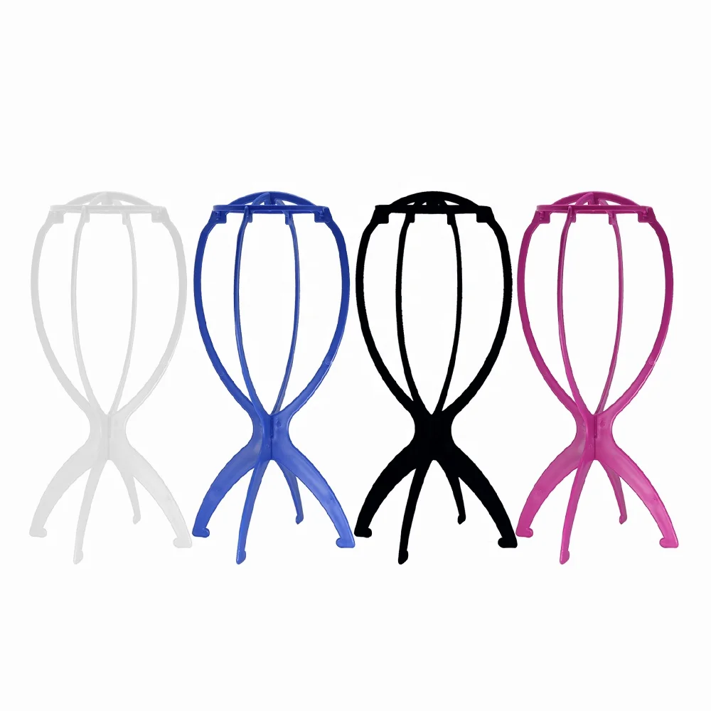 Colorful Ajustable Wig Stands Plastic Hat Display Wig Head Holders 18x36Cm Mannequin Head/Stand Portable Folding Wig Stan