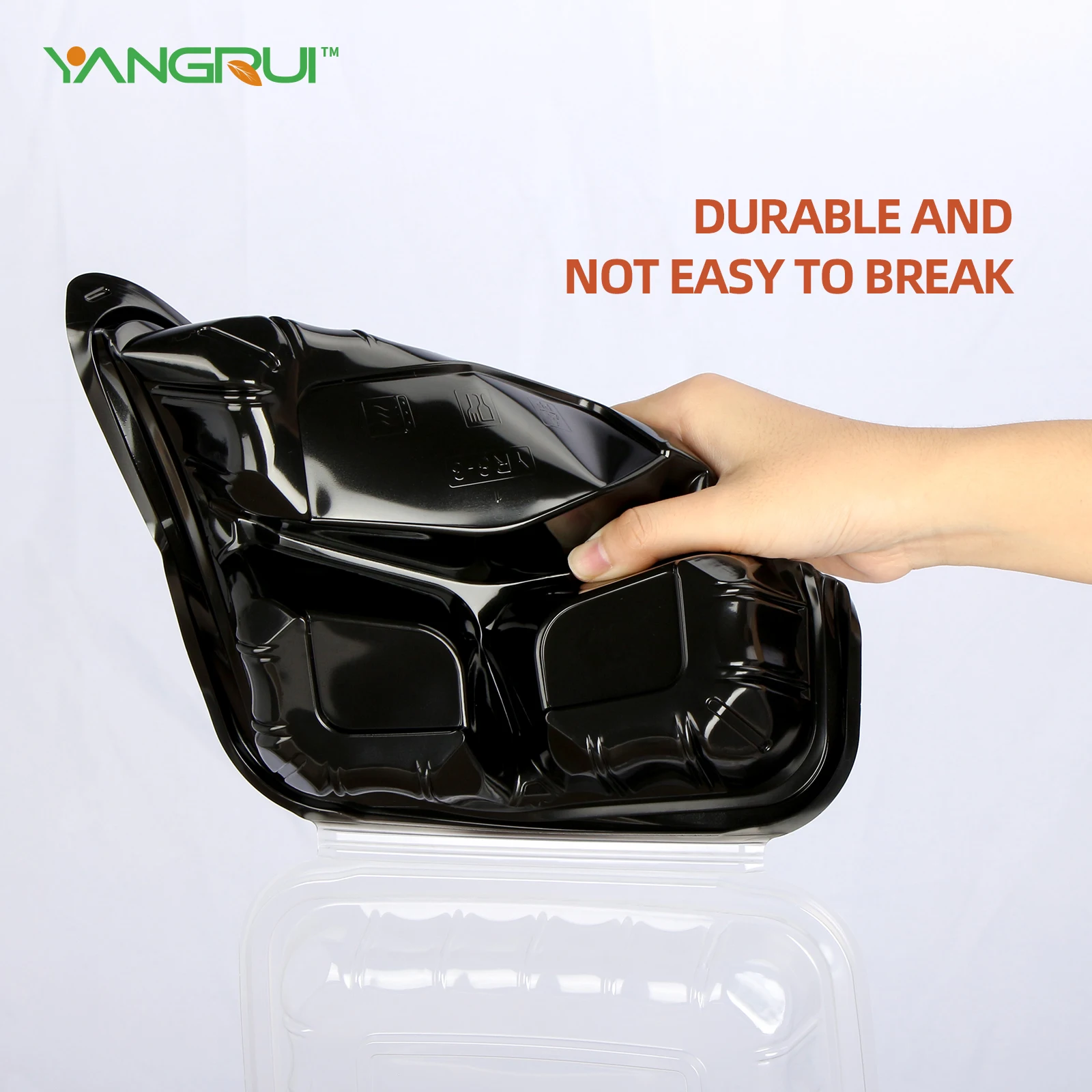 Microwave Safe Take Out Food Containers Restaurant Double Color Clamshell Hinged To Go Food Container