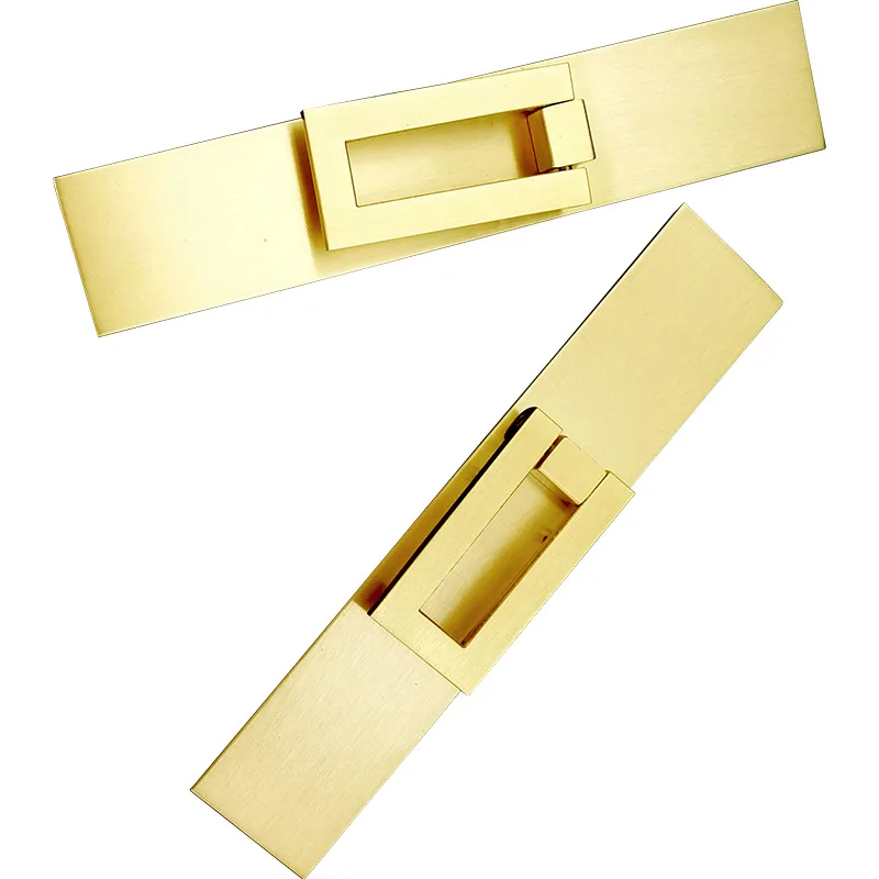 New Chinese Style Shoe Cabinet Bookcase Handle Straight Strip Bathroom Solid Pure Copper Double Hole Modern Simple Copper Handle