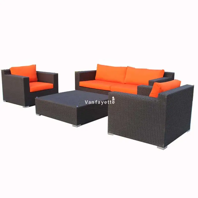 European Style Italian Design 4 Pieces Sofa Set Garden Sectional with Cushion Furniture Set