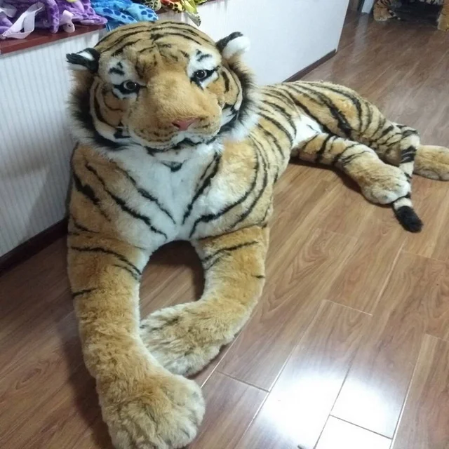 hot selling 240CM large simulated plush tiger stuffed animal toy realistic stuffed brown tiger plush toy