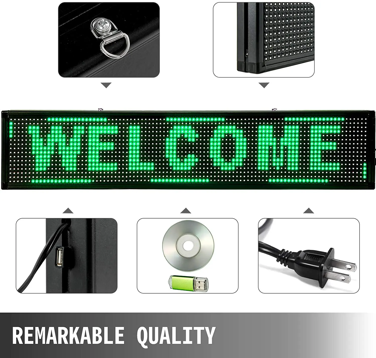 led Display Full Color LED Message Sign green p10 Led Display Programmable Led Banner Scrolling led Display for Advertising