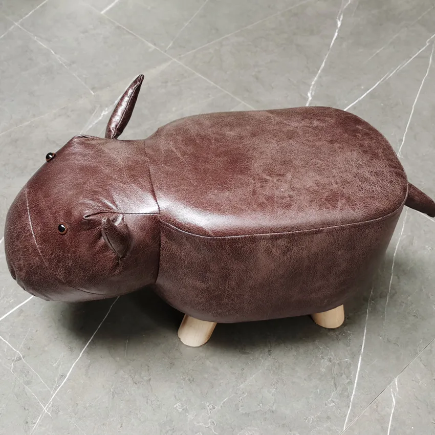Home Furniture Animal Shape Small Leather Stool  For Children Living Room Kids Chairs New Cute Elephant Foot stool