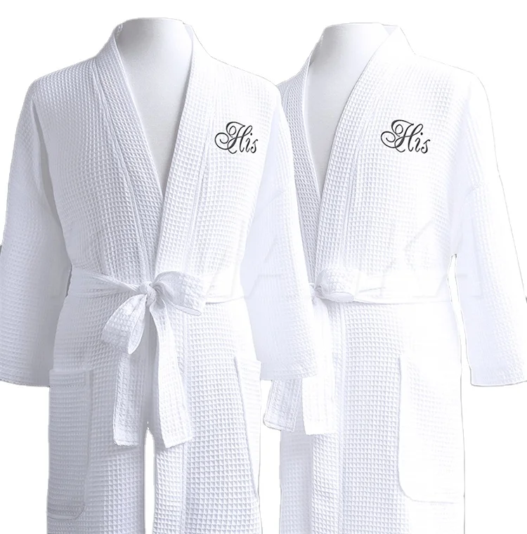 Luxury 5 Star Waffle Hotel Sublimated Towels Sauna Salon Kimono Robes Terry Towel Bathrobe