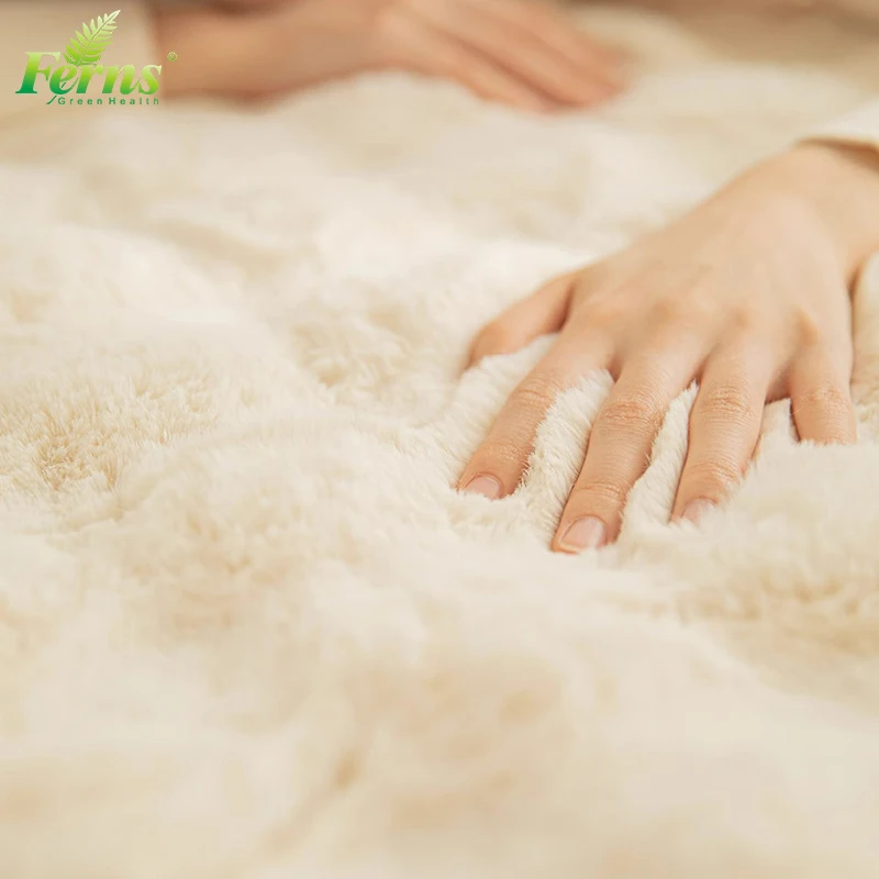 Super Soft 3D Bubble Faux Rabbit Fur Rug for Bedroom, Home Carpet for Living Room Shaggy Area Rugs