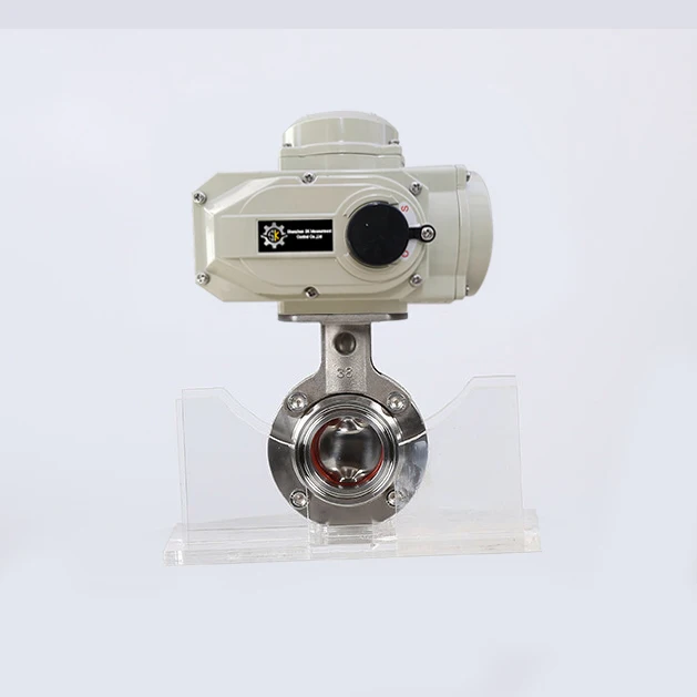 DN32 1 1/4 inch 24V AC Seat Tri Clamp Connection Food Grade Stainless Steel 316L Motor Operated Sanitary Butterfly Valve