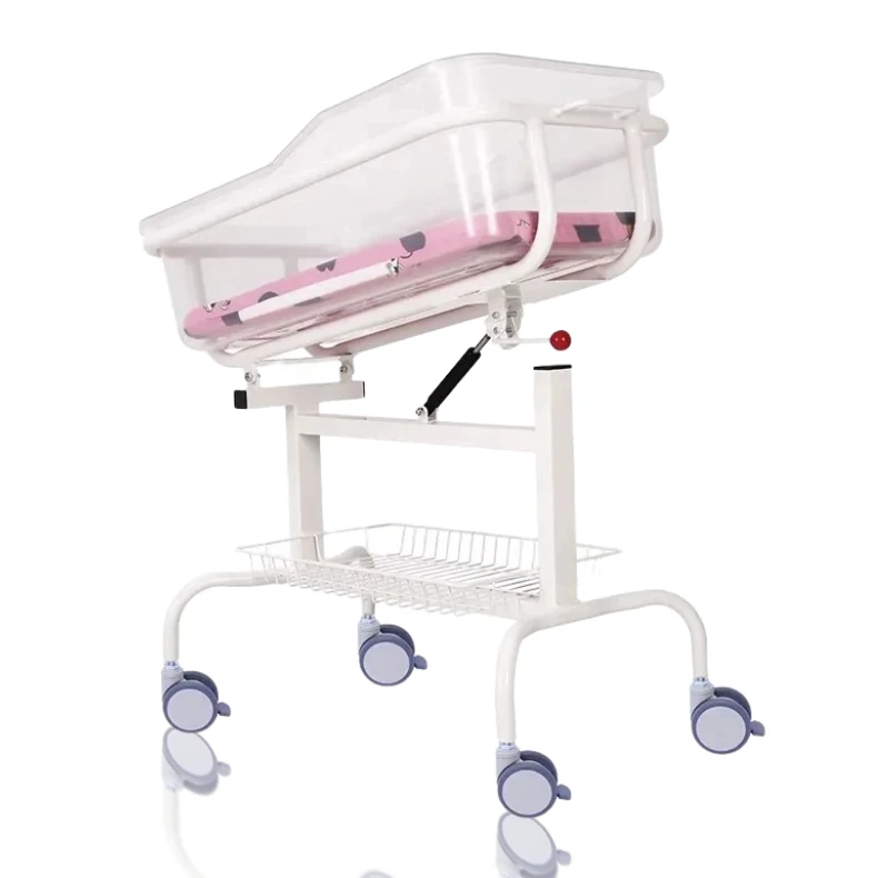 For Newborn Baby Bassinet Height And Head Adjustable Luxurious Hospital Baby Crib Baby Trolley
