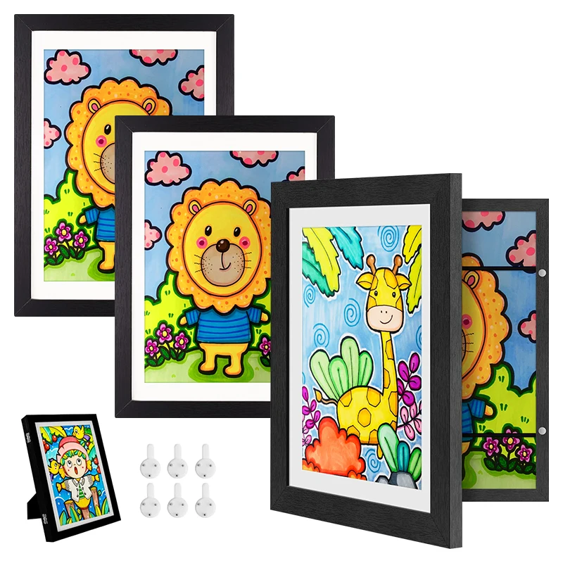 Kids Artwork Picture Frame Changeable With Shatter Resistant Glass Kid Art Frame Changeable A4 Kids Photo shadow box Frames