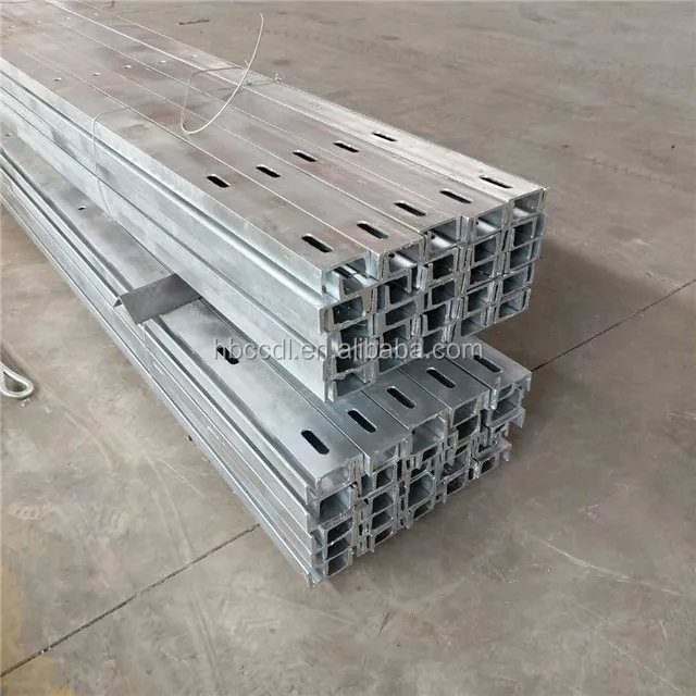 Hot dip galvanized  Steel 11kv 33kv Crossarm pole line hardware U Channel Steel Cross Arm