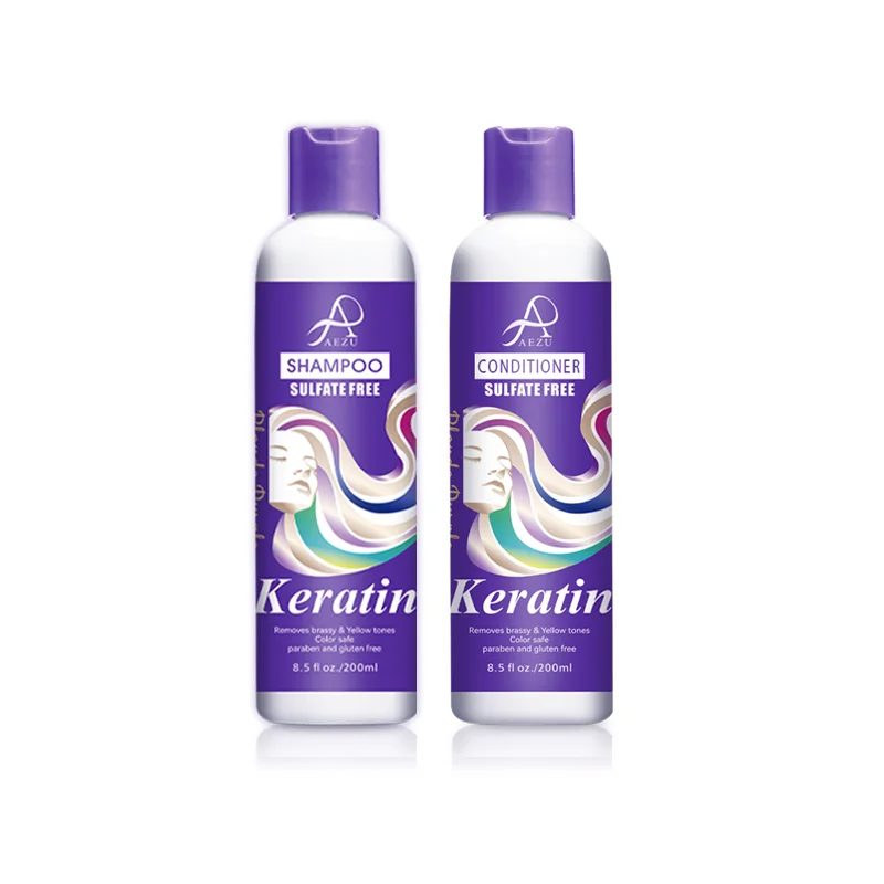 Hot Selling Purple Shampoo For Silver Blonde Hair Hydrates Hair Sulfate-Free Vegan Formula Purple Shampoo And Conditioner