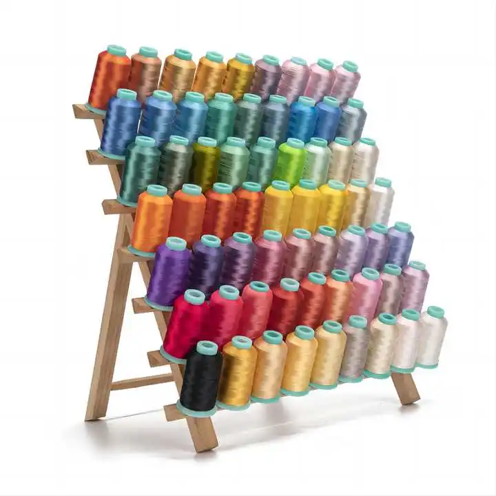 Eco friendly FDY  120D/2  Polyester Thread for machine embroidery Thread Bright Color Recycled Polyester