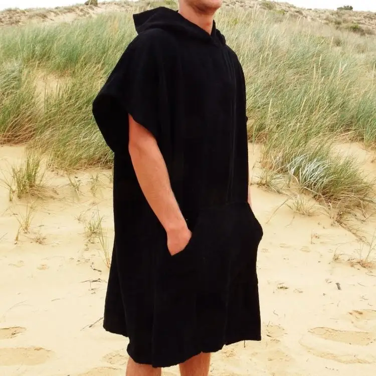 Cotton Surf Poncho Towel Quick Dry Hooded Beach Changing Towel Poncho Robe Cloak for Surfing Beach Swimming