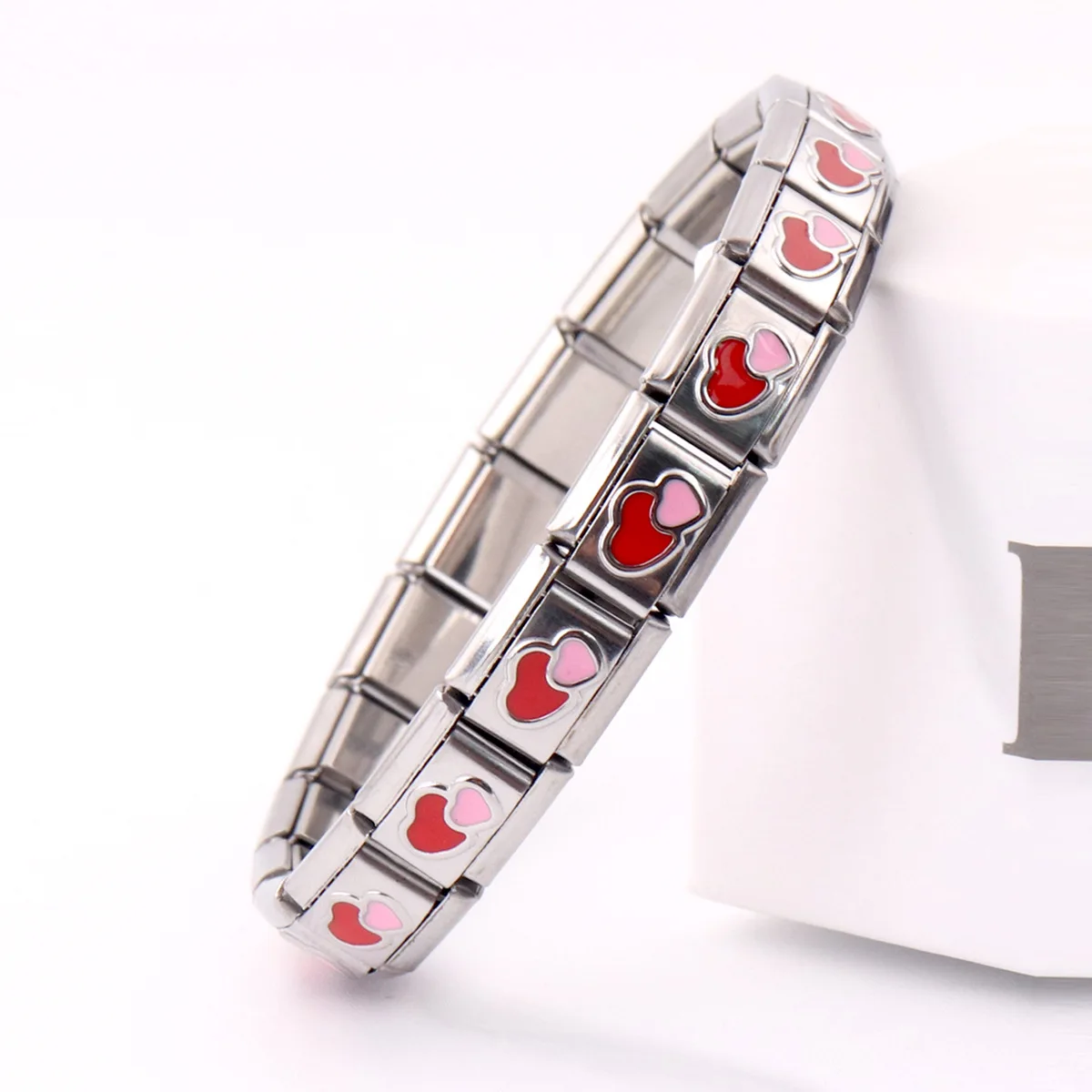Hot sale Italian stretch bracelet DIY stainless steel custom logo watch bracelet men women fashion jewelry bracelet