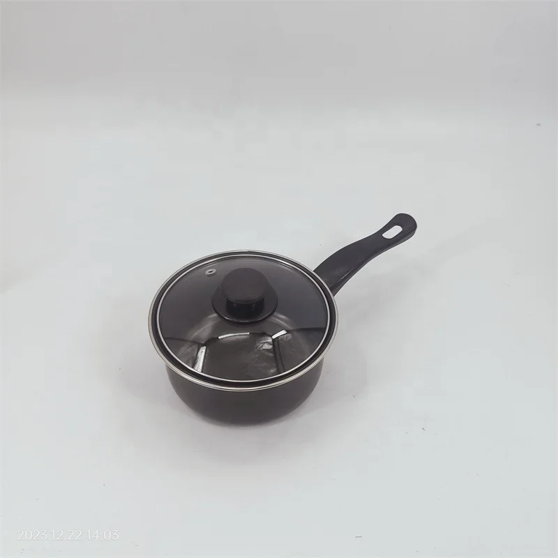 7-Piece Classic Design Carbon Steel Cookware Set Including 0.8mm 16cm 18cm Sauce Pan 24cm Casserole Non-Stick Saute Pan