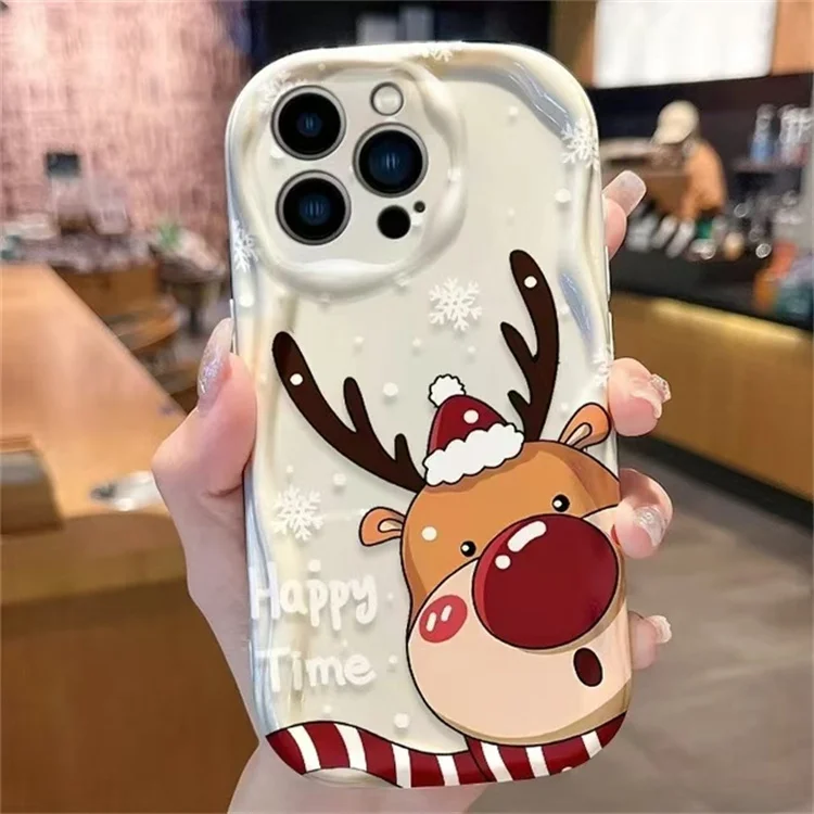 Christmas Design Phone Case Screen Lens Protection Soft TPU Cover For iPhone 16 Pro Max/16 Plus/15/14/13/12/11