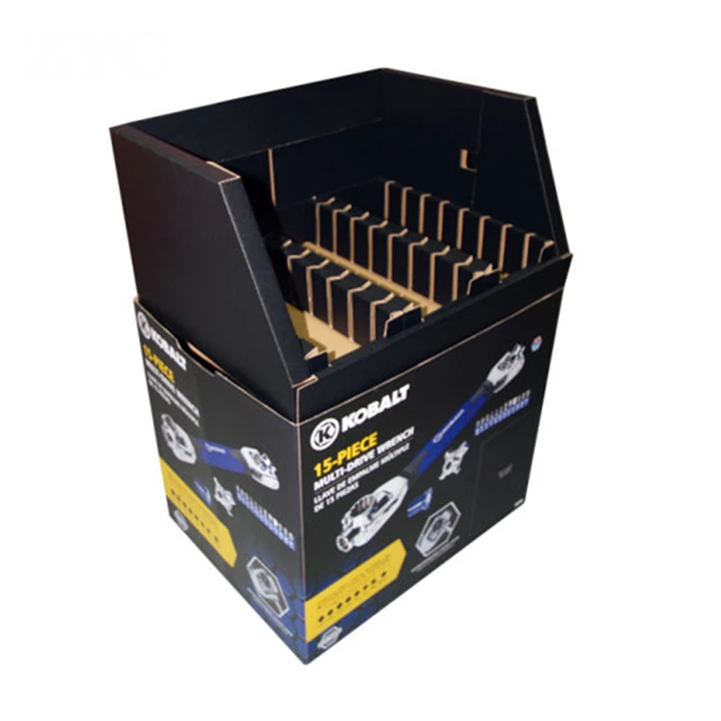 POS Floor Stand Cardboard Bins Display Rack Paper Counter Display for Broom