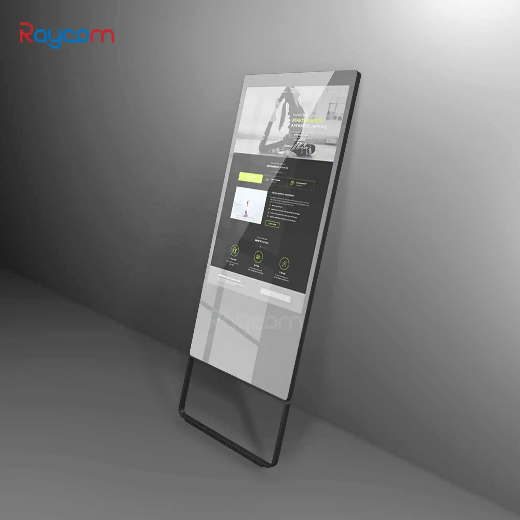 Raycom Interactive Floor standing HD 1080P LCD magic display advertising mirror digital signage touch screen kiosk