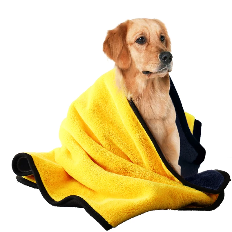 Custom Size Wholesale OEM Logo Washable Quick Dry Absorbent Water Microfiber Pet Bath Towels Dog Towel