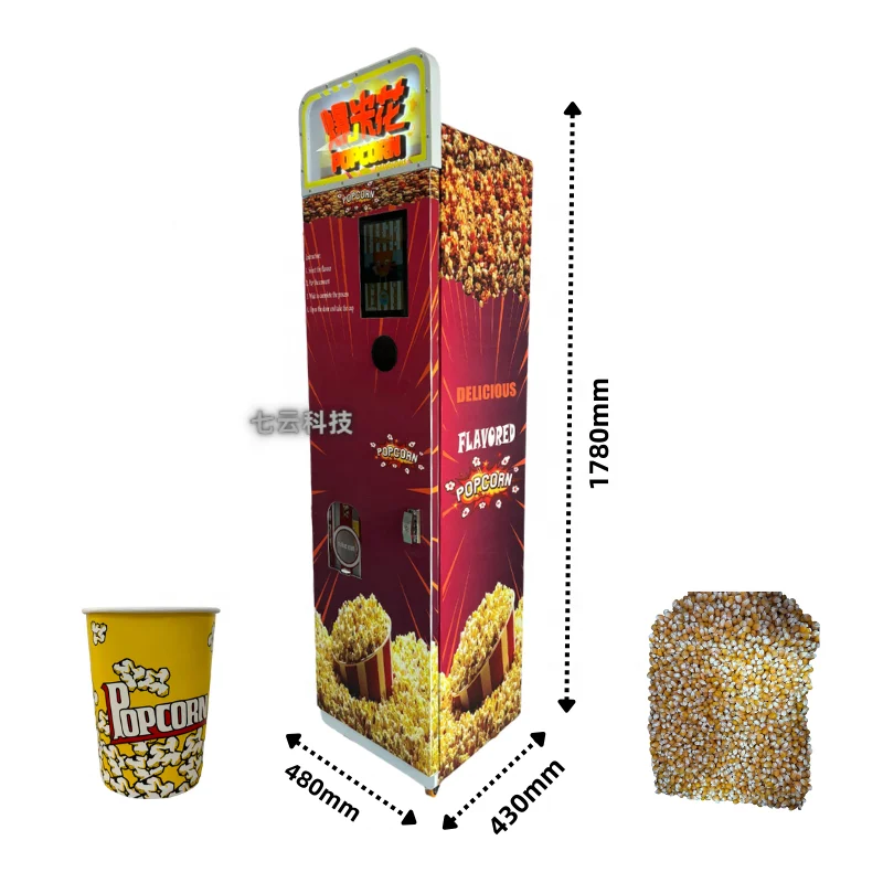 High Quality Self Serving Commercial Popcorn Making Machine New Fully Automatic Popcorn Vending Machine Flavor selection