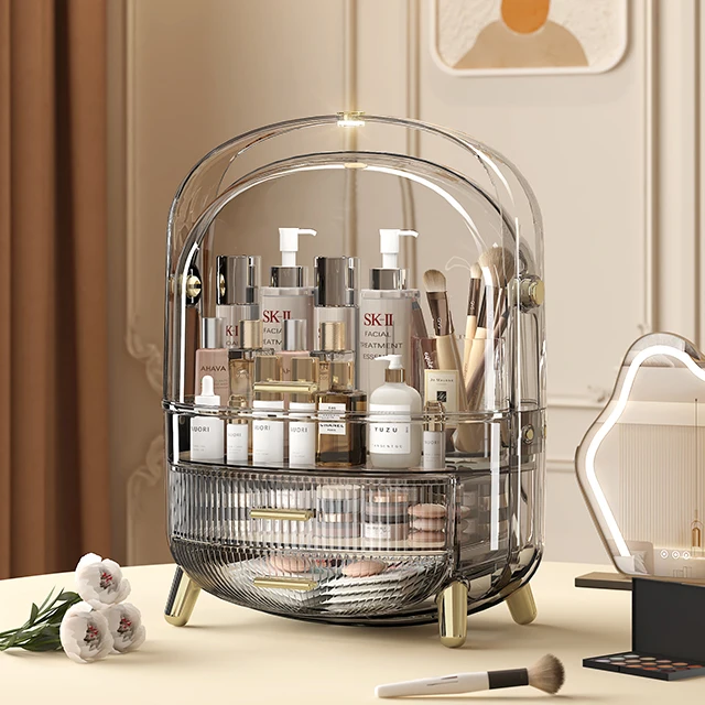 Makeup Organizer and Storage Case for Cosmetics Make Up & Jewelry  Makeup, Storage Box Skincare Organizers with Lid and Drawers