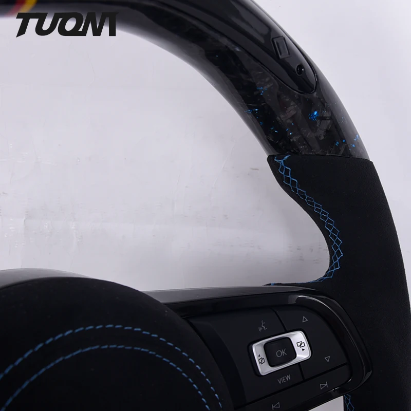 Suede Forged Carbon Fiber LED Steering Wheel For Volkswagen VW Golf Golf 7 5 6 8 R GTI MK7 MK5 MK6 MK2 Passat B6 GTD Variant