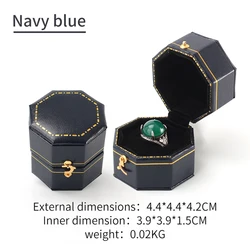 Custom Romantic Sweet Luxury Small PU  Engagement gift packaging JEWELRI BOX Jewelry Box Octagonal  Ring Box Six Colors
