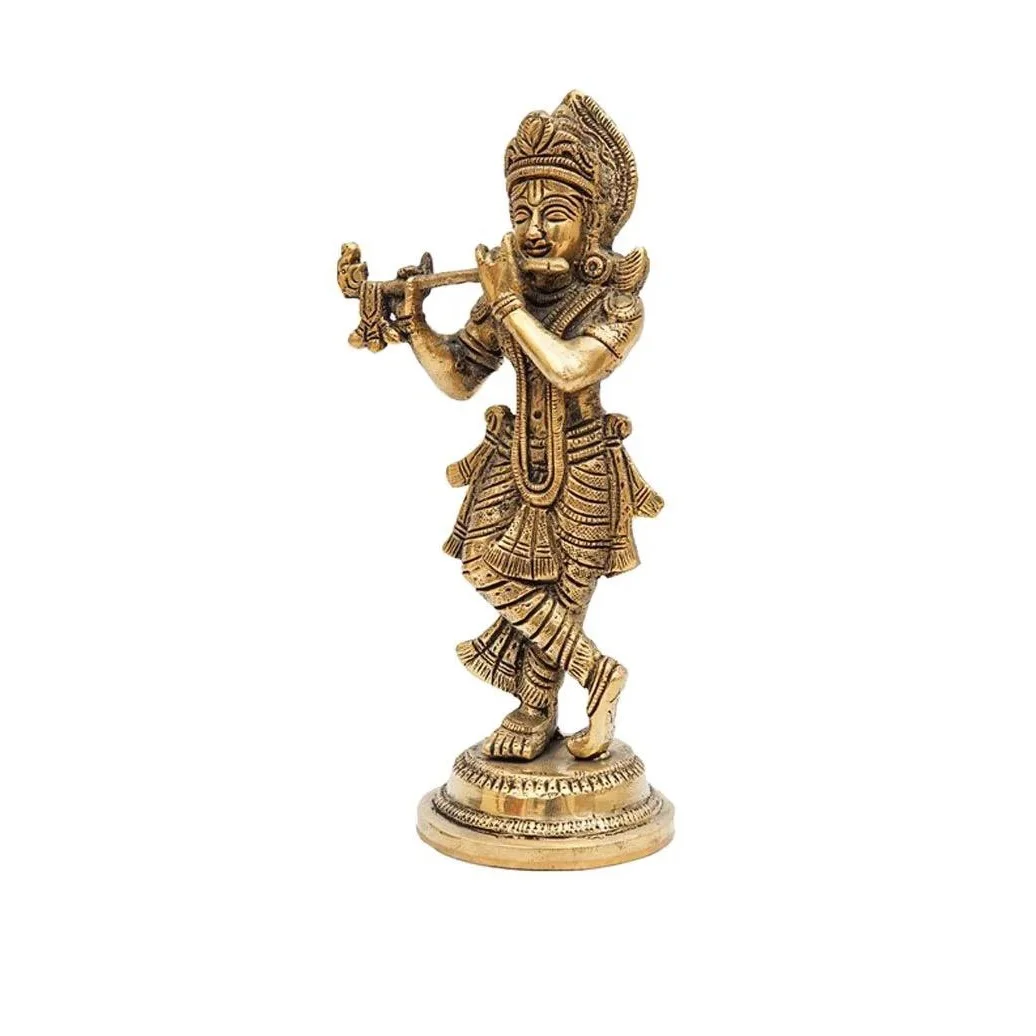 High on Demand Handmade Decorative Brass Lord Krishna Statue from Indian Manufacturer at Export Price