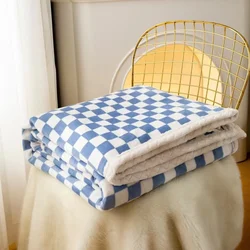 New skin friendly flannel checkerboard pattern ne single piece quilt cover