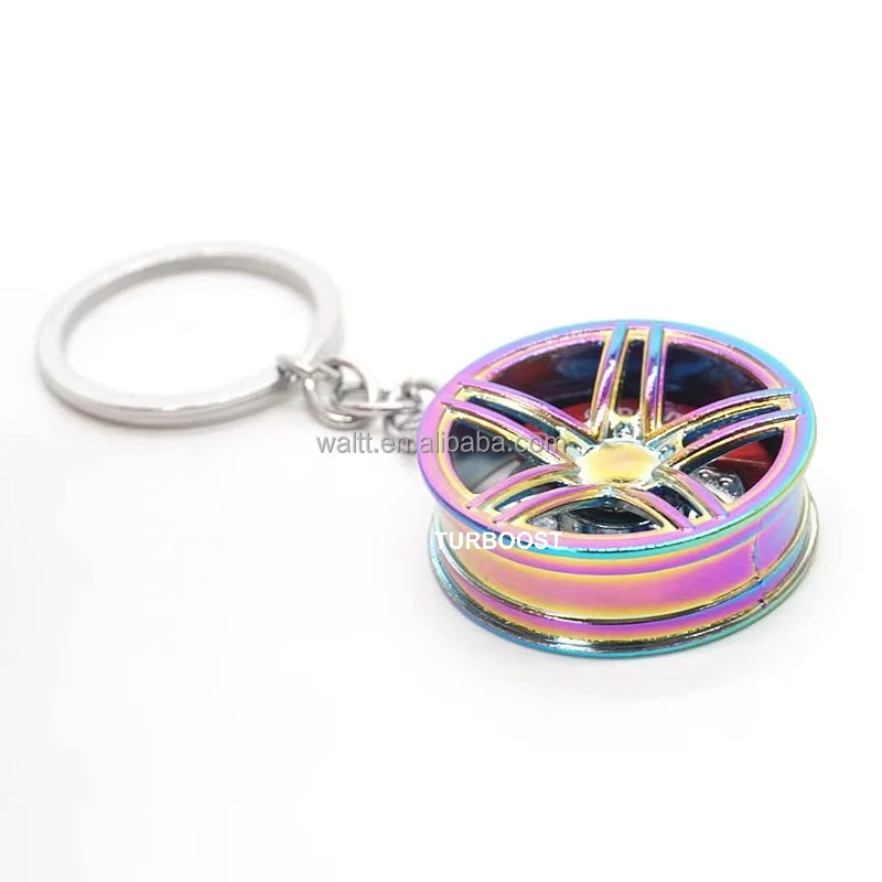 Double 5 Spoke Wheel with Rotary Disc Brake Keychain Neo chrome color