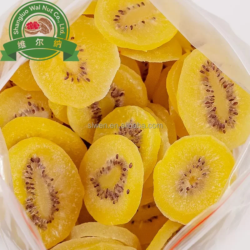 2024 factory wholesale 100% Natural  High Quality new crop semi Dried Fruits Preserved Dried Kiwi Slices with Yellow Color
