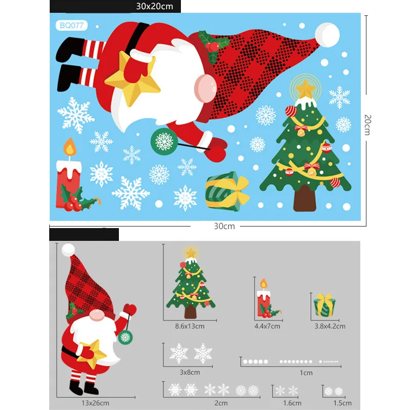 High Quality PVC Decorative Christmas Vinyl Sticker Wallpaper Waterproof Static Clings for Windows Accessories