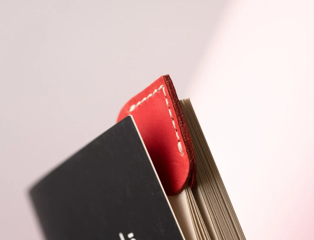 Leather Heart Page Corner Bookmark