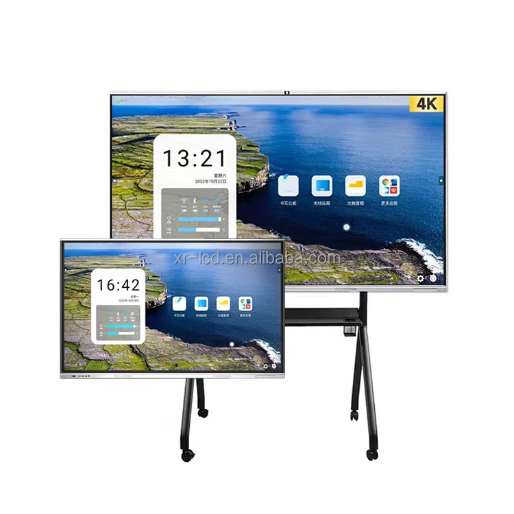 Cheap 98 100 110 inch logo customization mobile stand white board digital clever finger touch portable interactive whiteboard