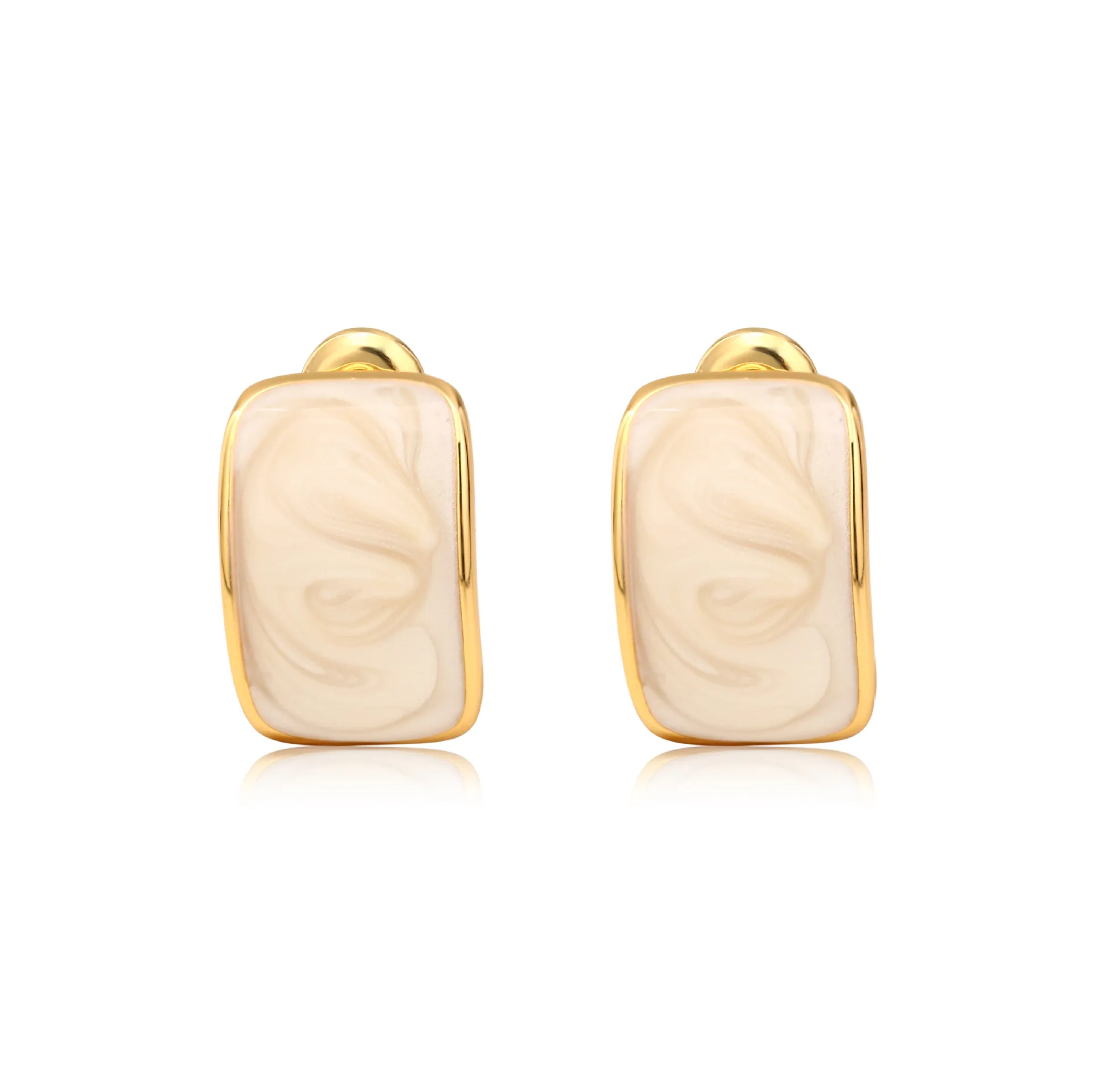 Vershal A4-1232 New Fashion Oil Dropping Earrings Vintage Personalized Earrings Waterproof Geometric Gold Plated Ring for Women
