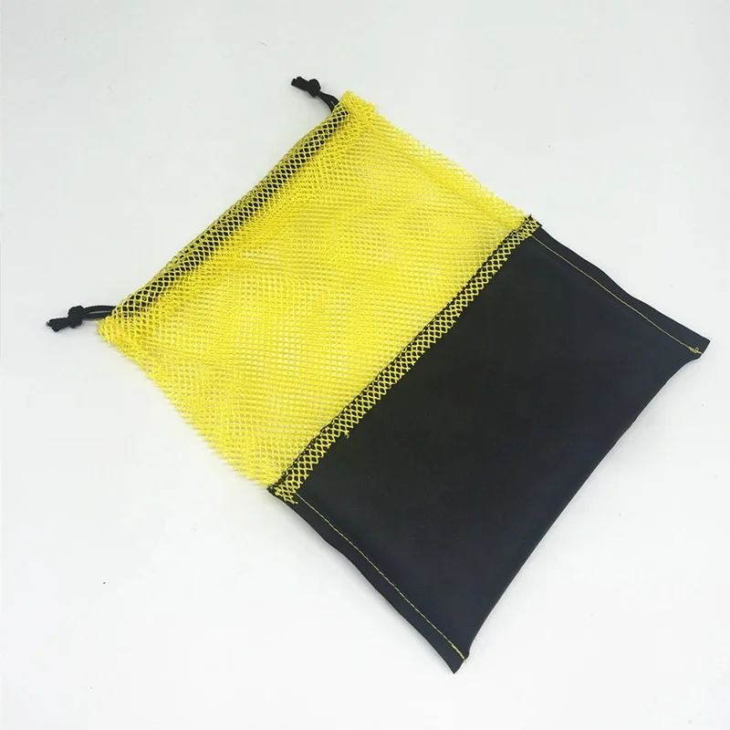 Ventilate custom large mesh polyester nylon drawstring bag net mesh bag mesh swimming bag for sports