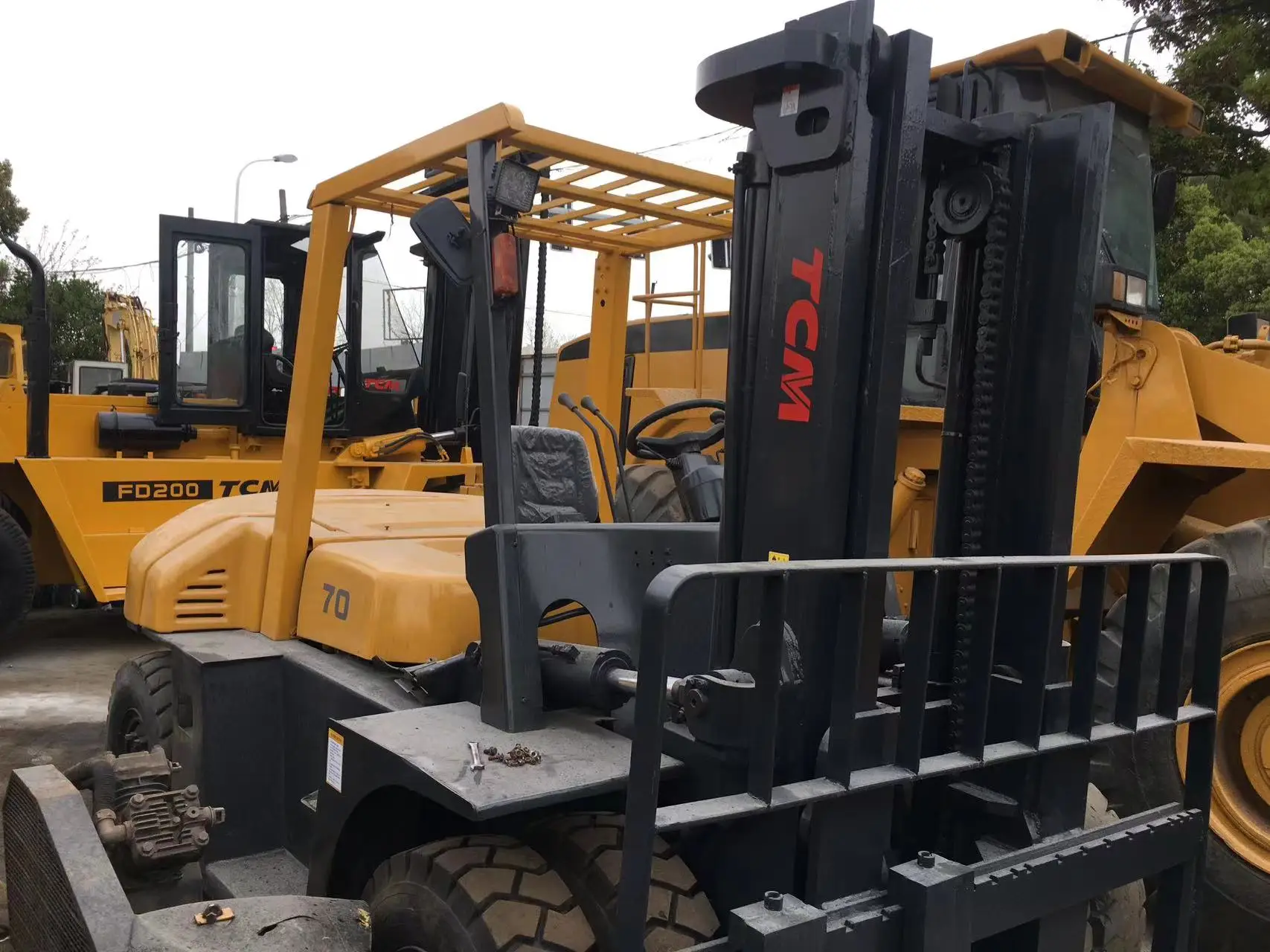 High quality used 7 ton forklifts 2 stages with good price for Japan TCM forklift