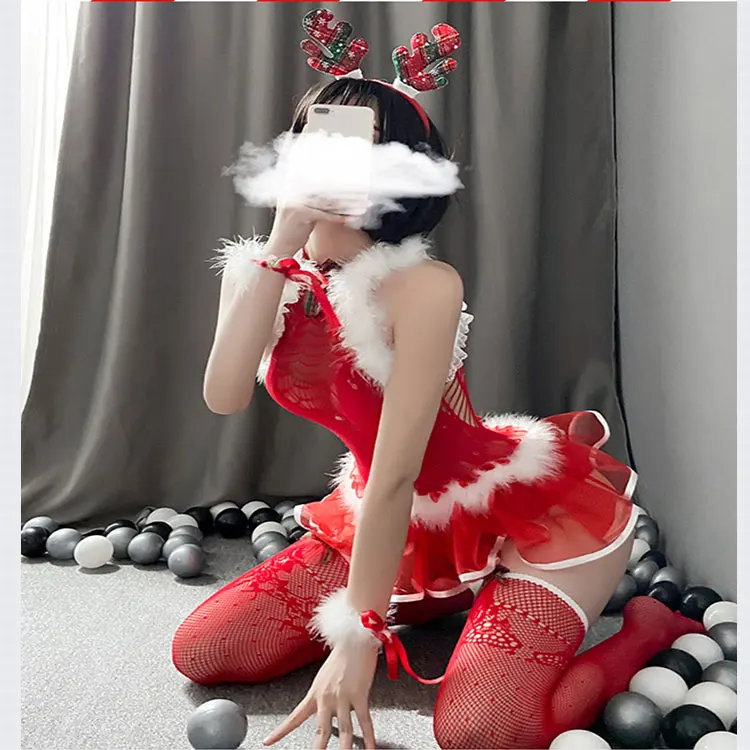 2022 Hot Fashion Sexy Christmas Lingerie Dress Girl Santa Claus Costume Sexy Beauty Sexy Lingerie