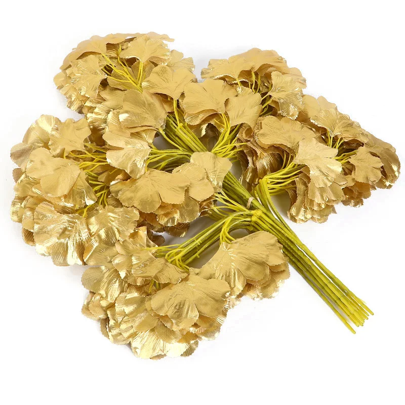 3D artificial decoration of ginkgo tree branches and leaves three-dimensional