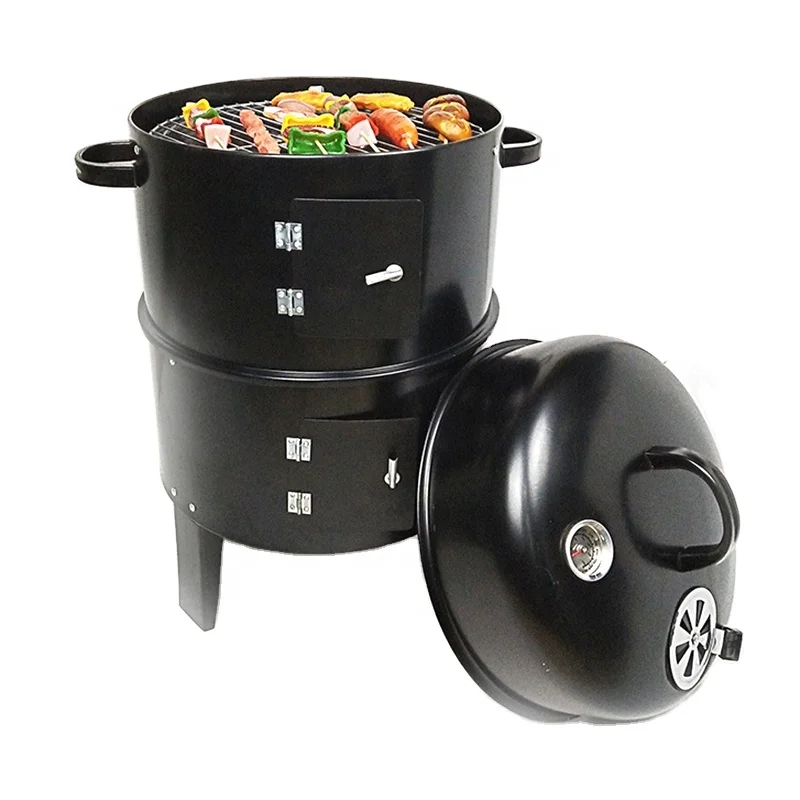 Portable Charcoal Barbecue Grill Smoker Bbq Grills 3 in 1 Outdoor Christmas Space Party Halloween Travel Chinese Beer Discount